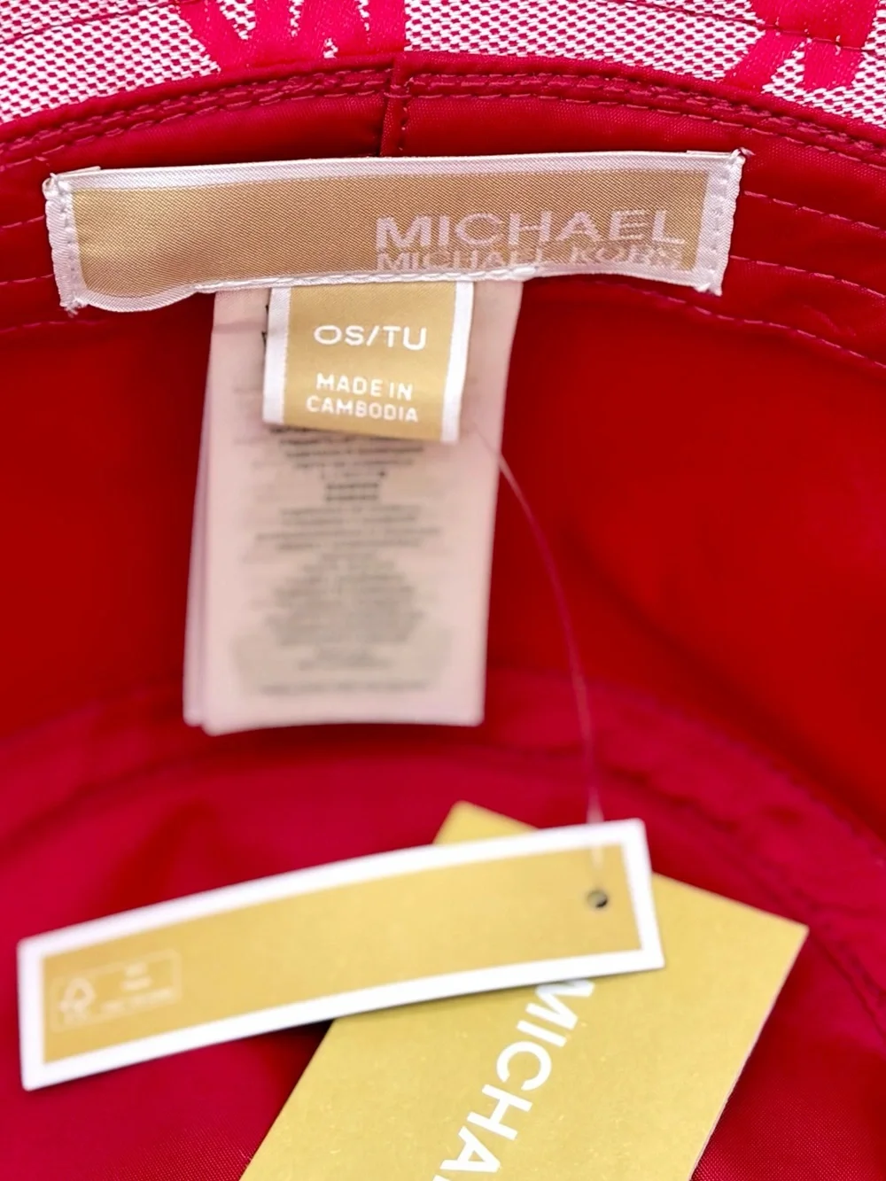 Michael Kors Pink MK Logo Bucket Hat
